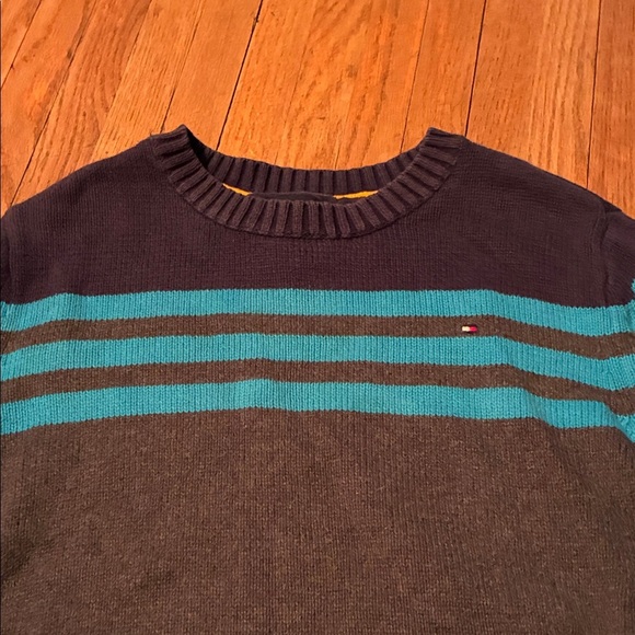 Tommy Hilfiger Kids Sweater - Navy and Teal Stripes - Picture 4 of 11